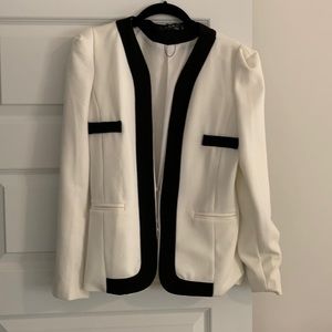 HKR black and white tuxedo style blazer
